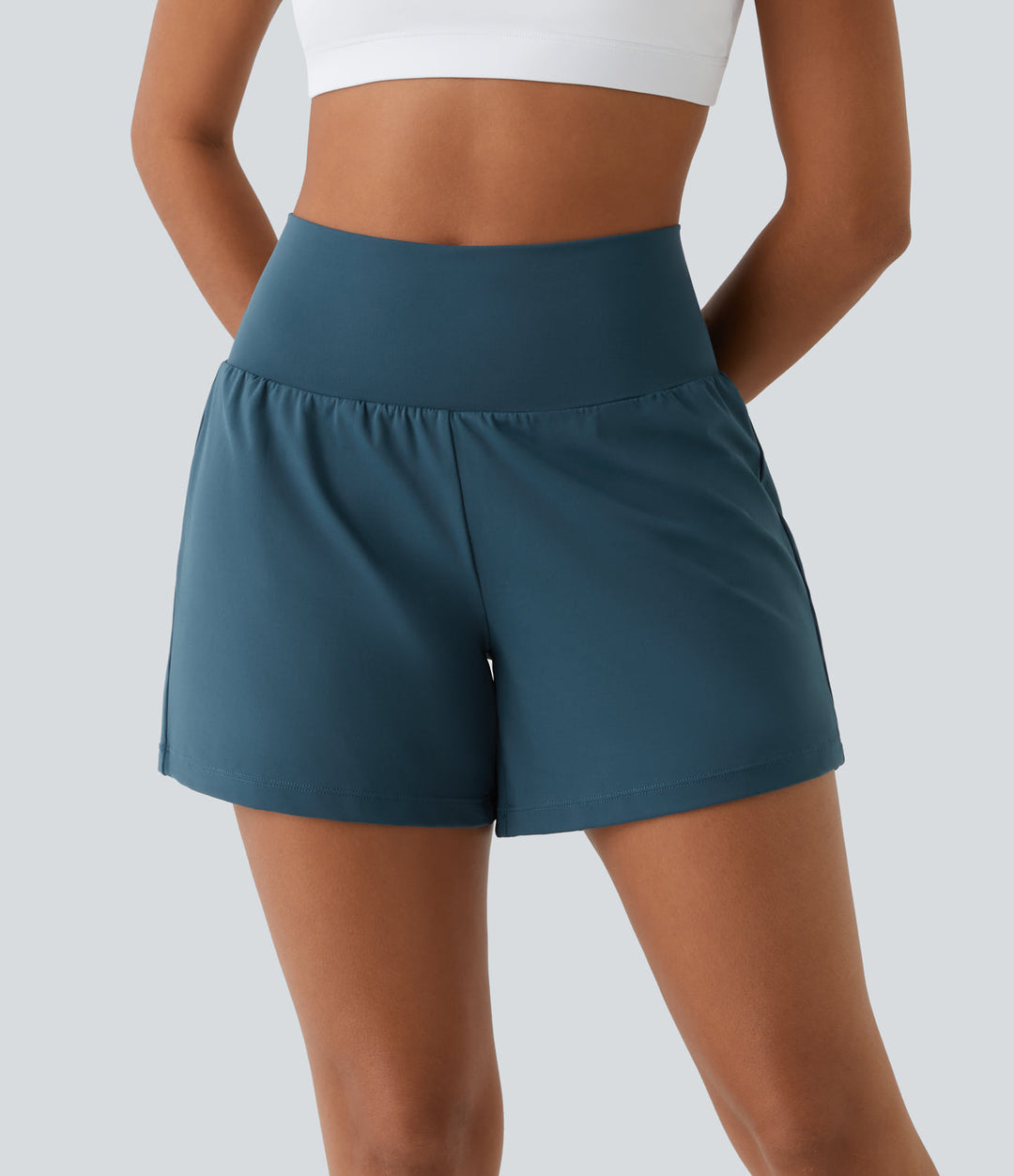 Gayle | 2-in-1 yogashort met hoge taille, achterzak en zijzak