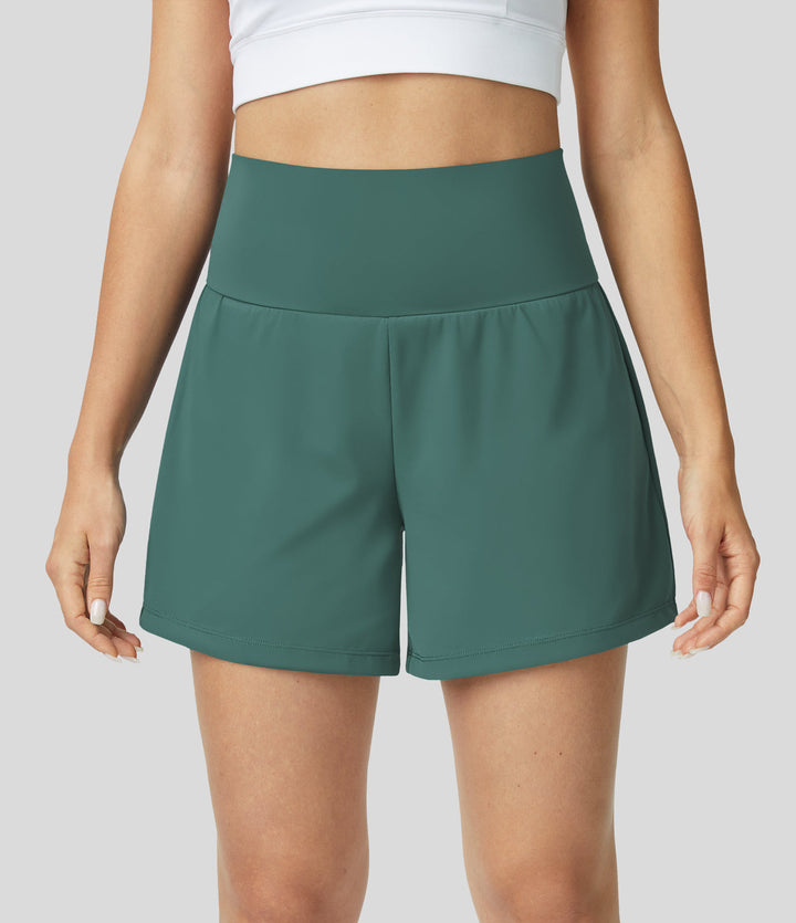 Gayle | 2-in-1 yogashort met hoge taille, achterzak en zijzak