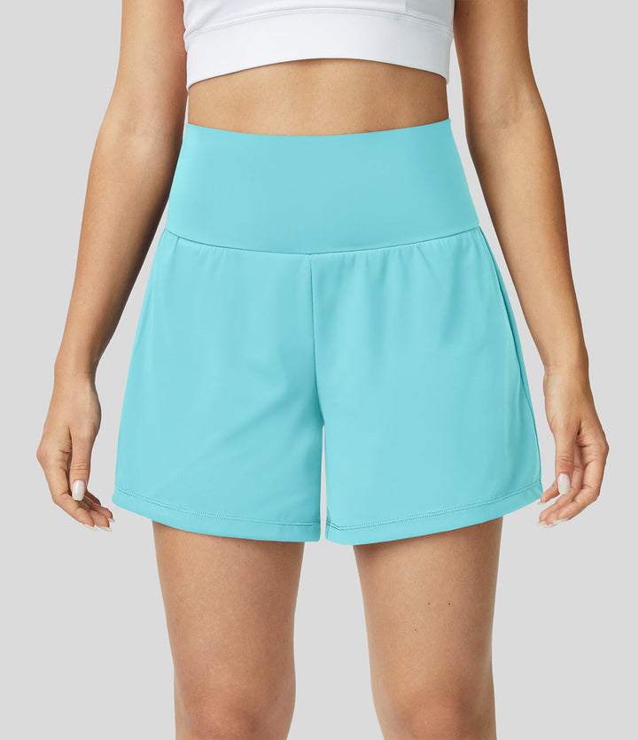 Gayle | 2-in-1 yogashort met hoge taille, achterzak en zijzak