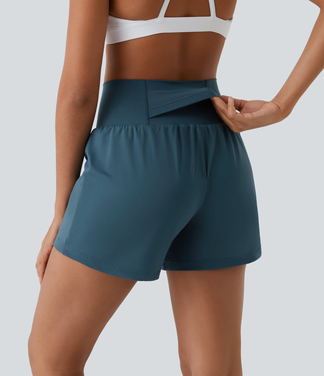 Gayle | 2-in-1 yogashort met hoge taille, achterzak en zijzak