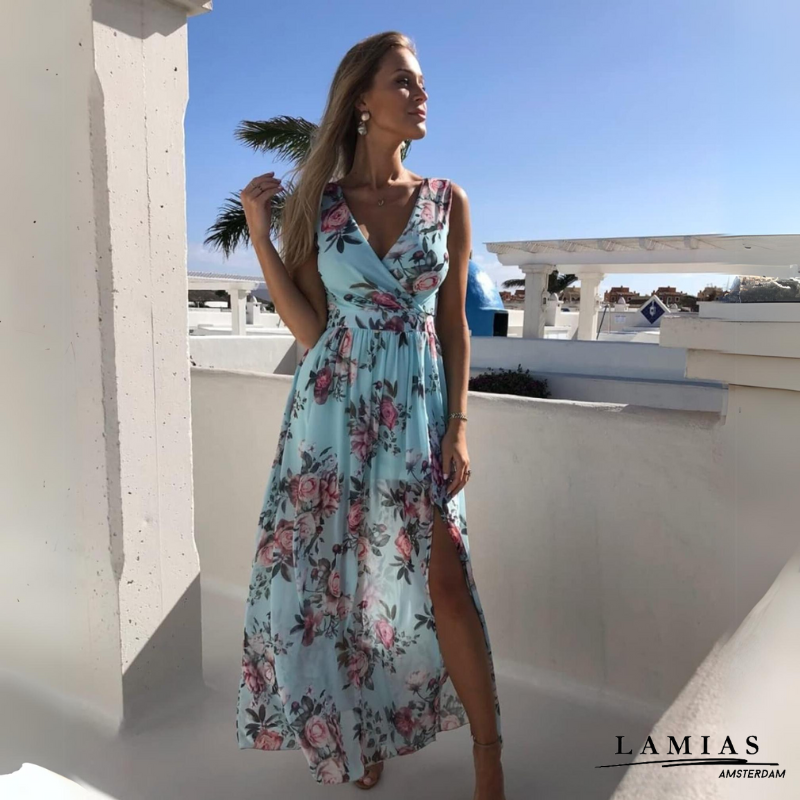 Margot | Dames Zomer Maxi Jurk met Print