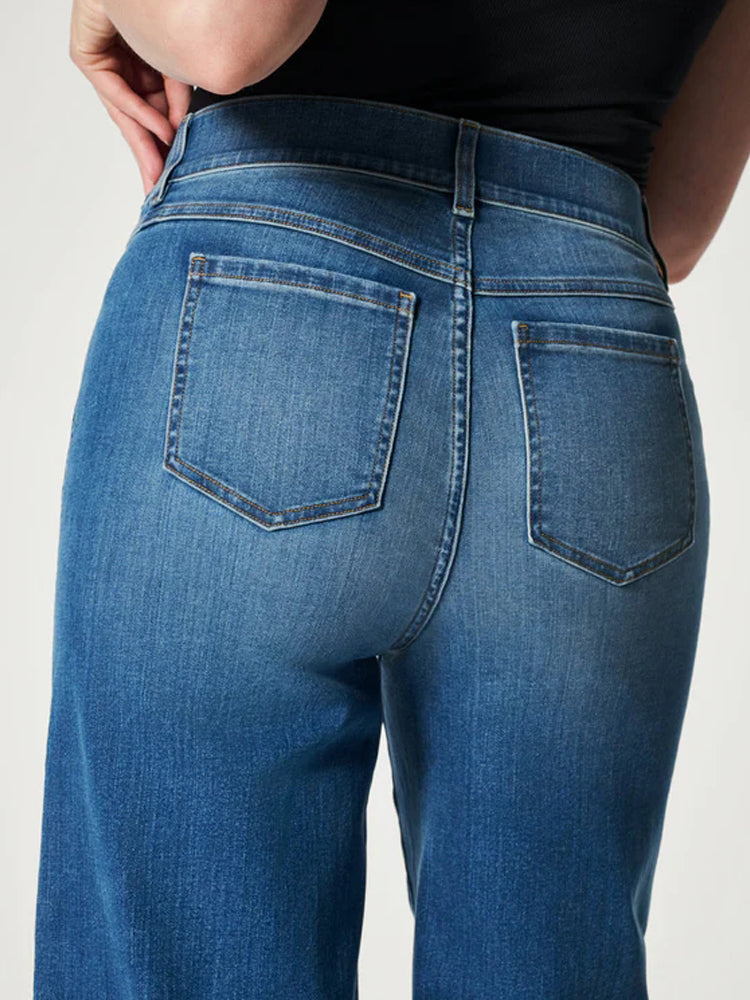 Ghislaine - Pull-on jeans met wijde pijpen