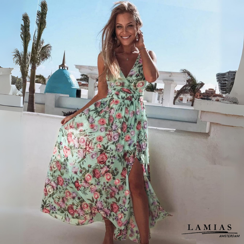 Margot | Dames Zomer Maxi Jurk met Print