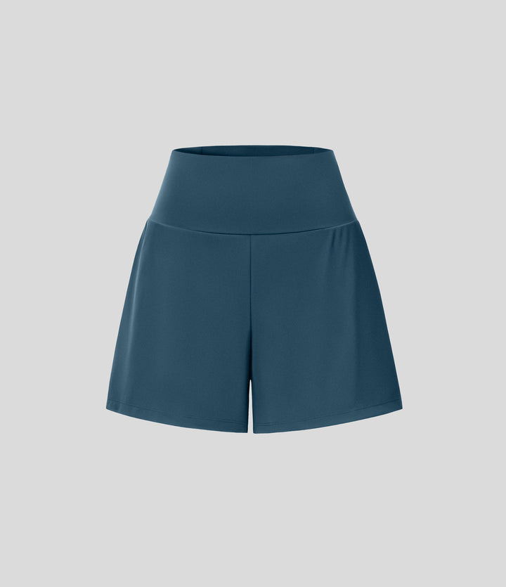 Gayle | 2-in-1 yogashort met hoge taille, achterzak en zijzak