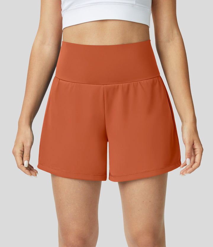 Gayle | 2-in-1 yogashort met hoge taille, achterzak en zijzak