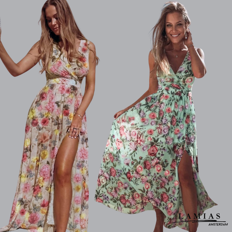 Margot | Dames Zomer Maxi Jurk met Print