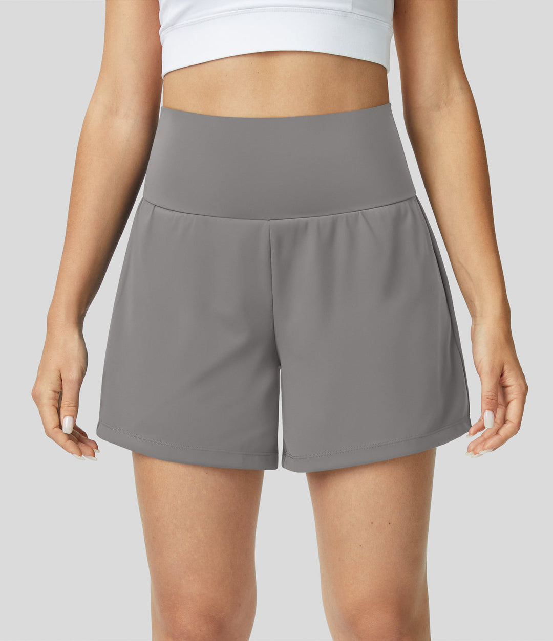 Gayle | 2-in-1 yogashort met hoge taille, achterzak en zijzak