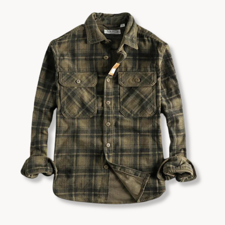 BRUCE CORDUROY FLANNEL HEMD