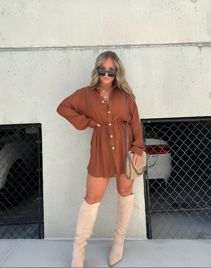 Rhiana | Trendy satijnen romper jurk