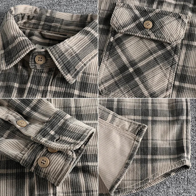 BRUCE CORDUROY FLANNEL HEMD