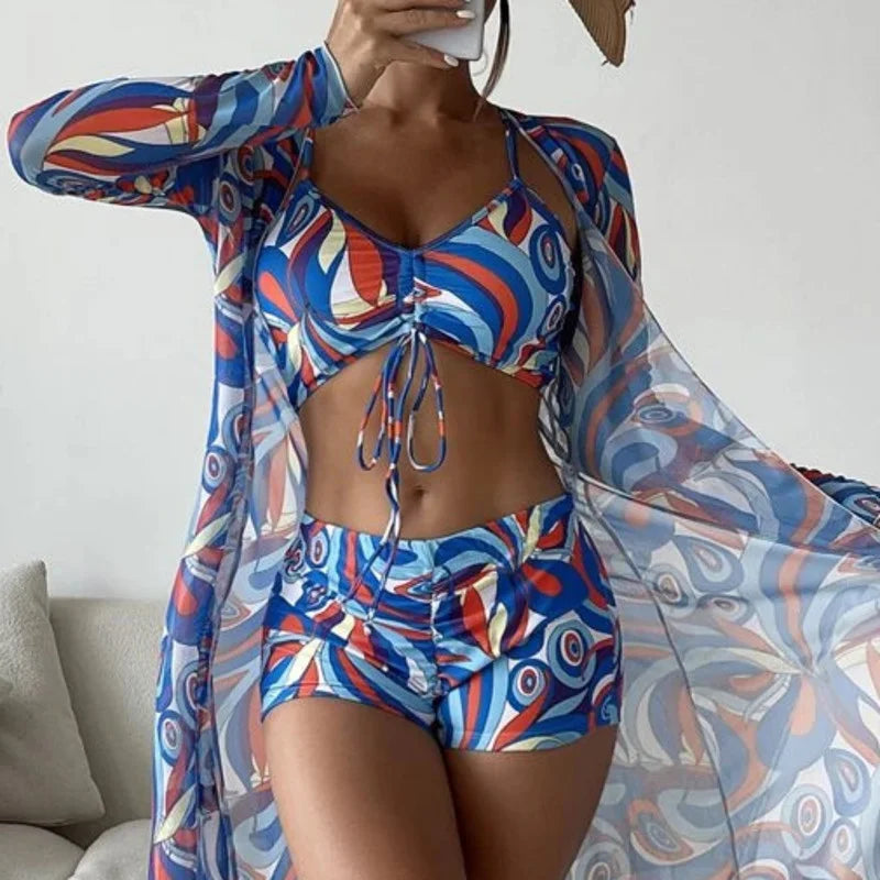 Zehra | 3 in 1 Bikini Top + Broek + Kimono
