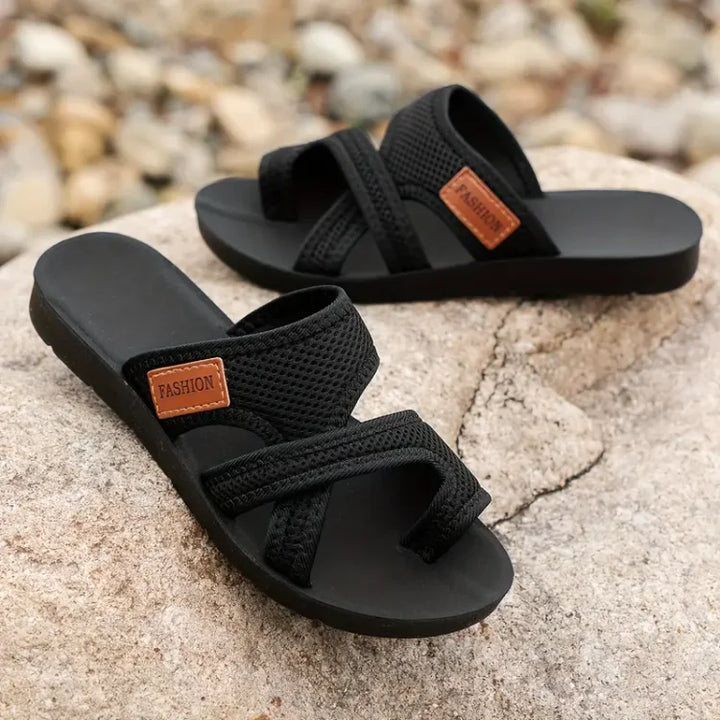 Leila | Sandalen met geperforeerd mesh-slip-on ontwerp