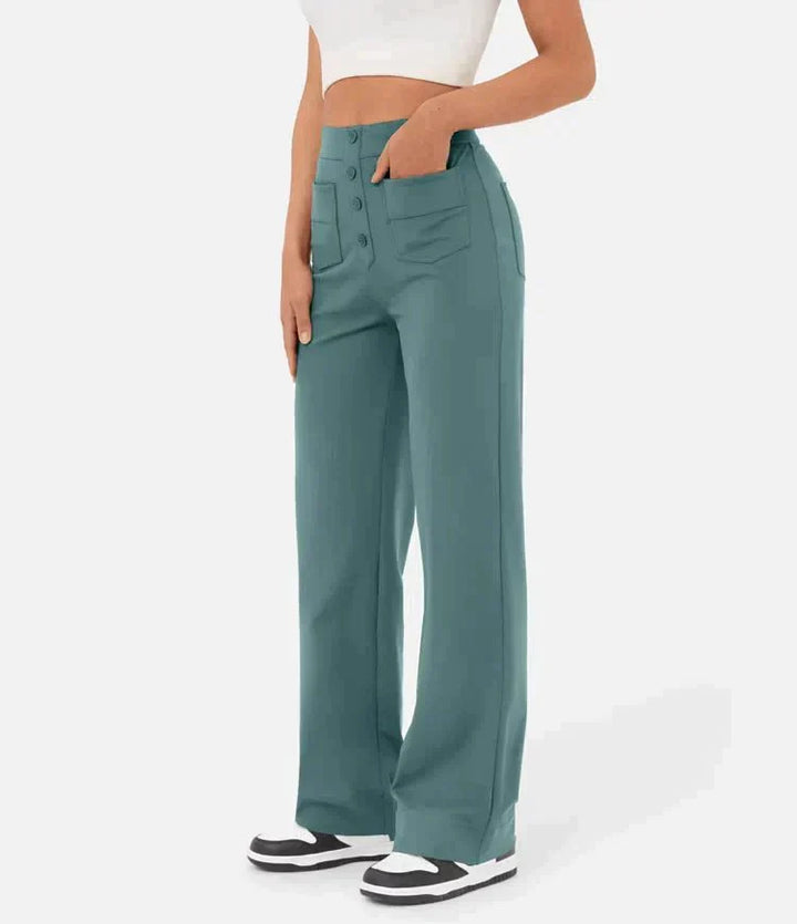 Melody -  High-waisted elastische casual broek