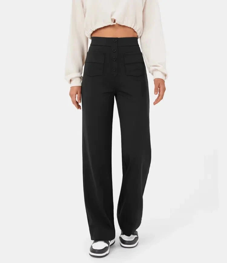 Melody -  High-waisted elastische casual broek