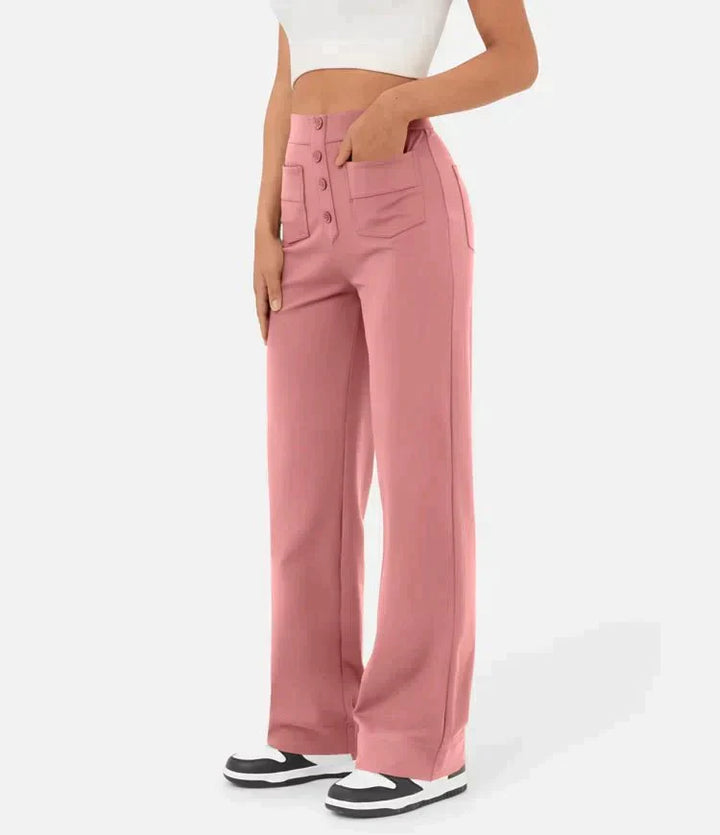 Melody -  High-waisted elastische casual broek