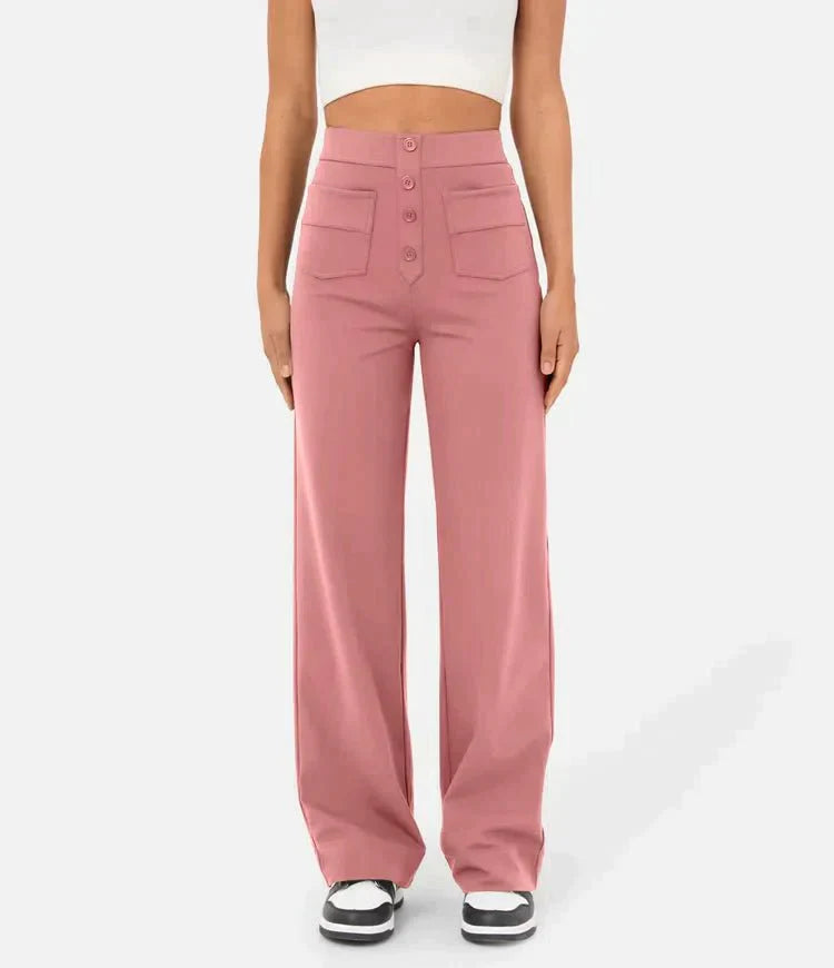 Melody -  High-waisted elastische casual broek