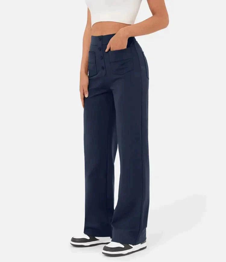 Melody -  High-waisted elastische casual broek