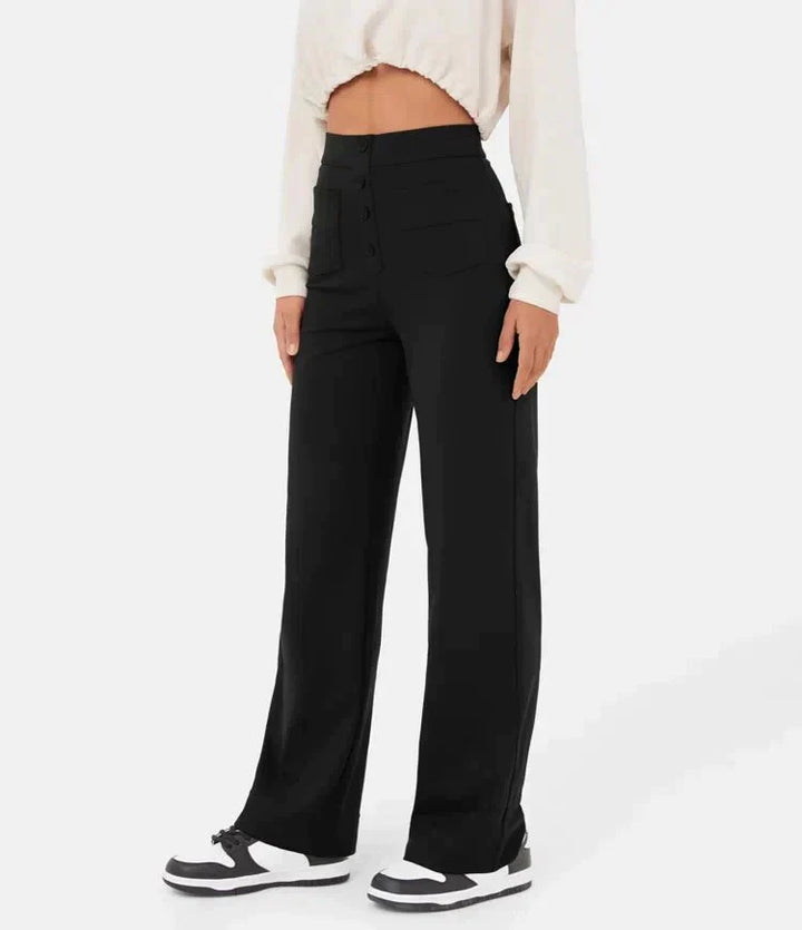 Melody -  High-waisted elastische casual broek