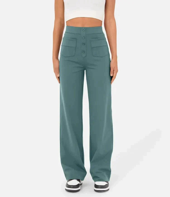 Melody -  High-waisted elastische casual broek