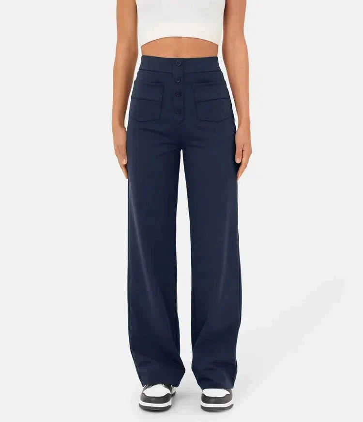 Melody -  High-waisted elastische casual broek