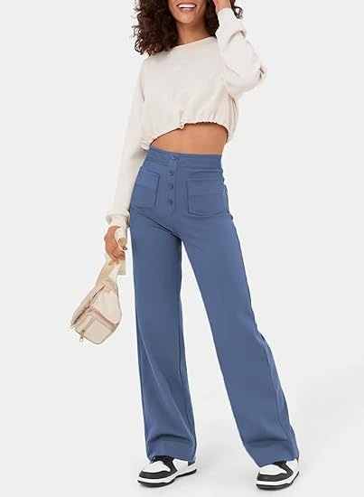 Melody -  High-waisted elastische casual broek