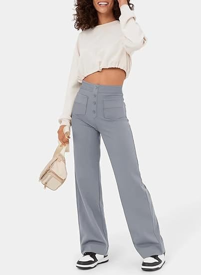 Melody -  High-waisted elastische casual broek