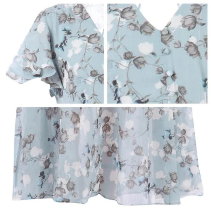 Lilly - Lange jurk met korte mouwen en bloemenprint--🔥Bespaar 50% korting